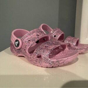 CROCS Kids Sparkly Pink Sandals